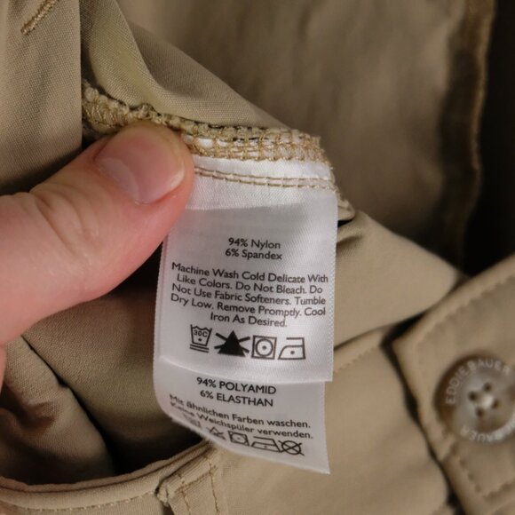 Eddie Bauer Travex Pants Mens 38X32 Beige Hiking Lightweight Nylon Outdoor - Picture 10 of 11